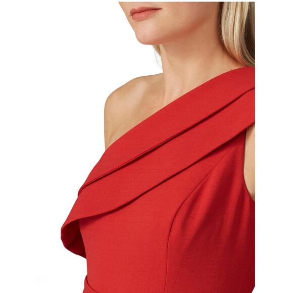 C/MEO Collective Dress Womens 10 Red Fragment Gown Draped‎ One Shoulder - Picture 5 of 12